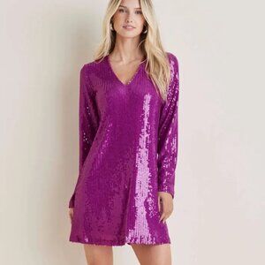 VENUS Sequin Long-Sleeve Mini Dress SIZE 3X